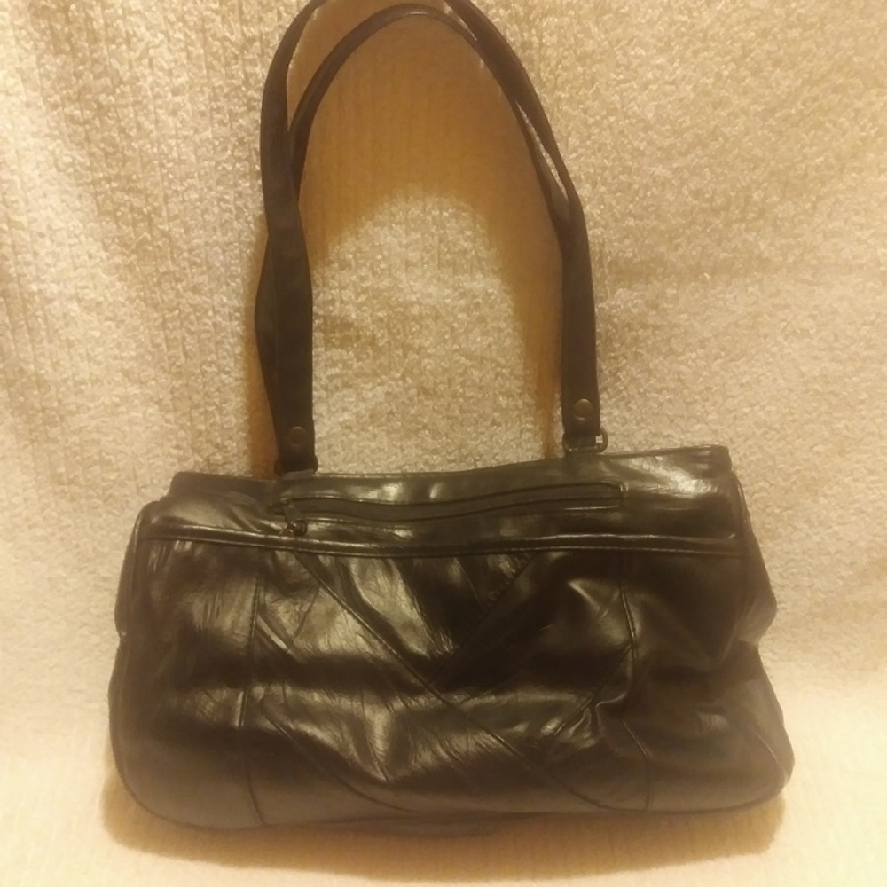 Monique Black Soft Leather Handbag